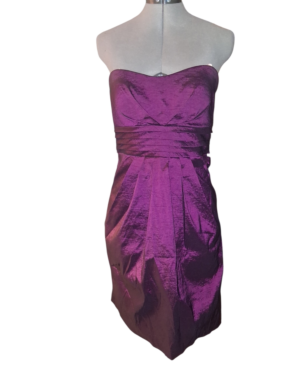 le chateau Strapless Shimmery Fuchsia-Purple Cocktail Dress